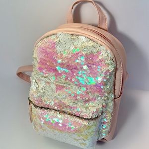 OMG Accessories Sequin Backpack in pink